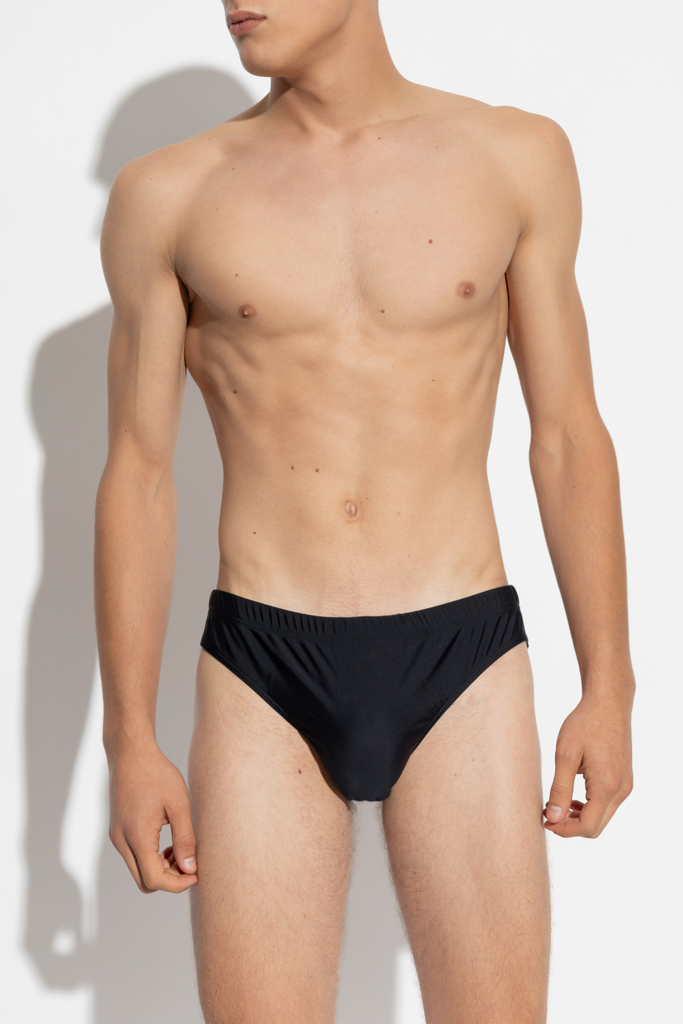 【関税込み】Moschino ブラック ロゴプリント スイムウェア Moschino Logo Swimsuit in Black & Gold Size S RRP £200 Made